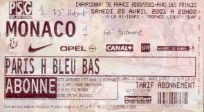 28/04/01    PSG 1/1 Monaco    Buts : Simone 66e, Robert 73e