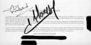 Autographes de Thierry Roland Jean-Michel Larquet demi finale coupe de France contre Nantes